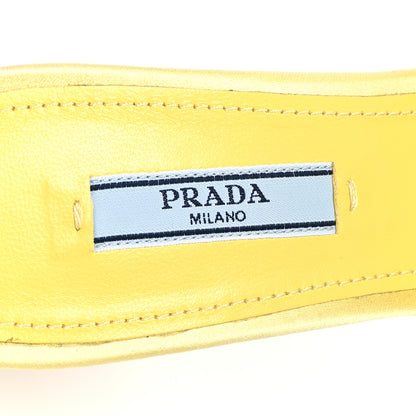 Prada Satin Crystal Logo 65mm Slide Sandals 36.5 Ananas 8 of 8