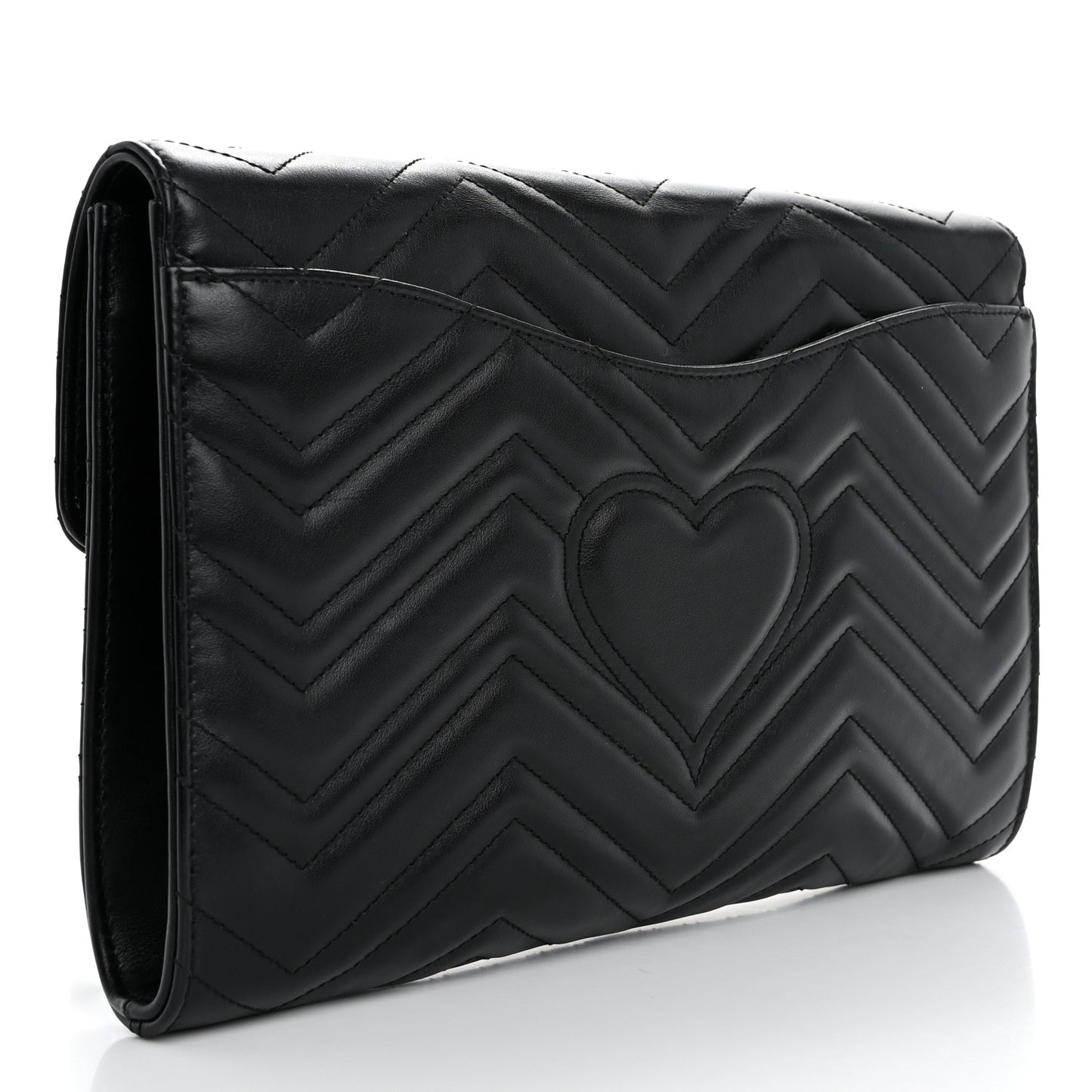 Calfskin Matelasse GG Marmont Clutch Black