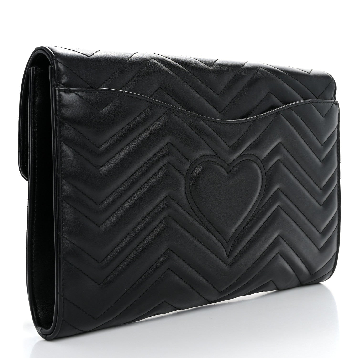 Gucci Calfskin Matelasse GG Marmont Clutch Black 3 of 8