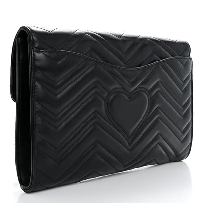 Gucci Calfskin Matelasse GG Marmont Clutch Black 3 of 8