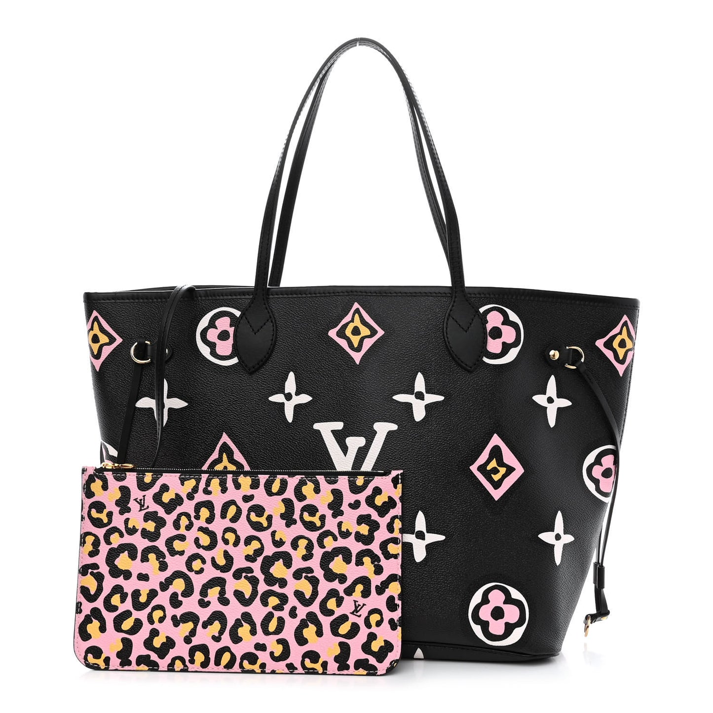 Monogram Giant Wild At Heart Neverfull MM Black