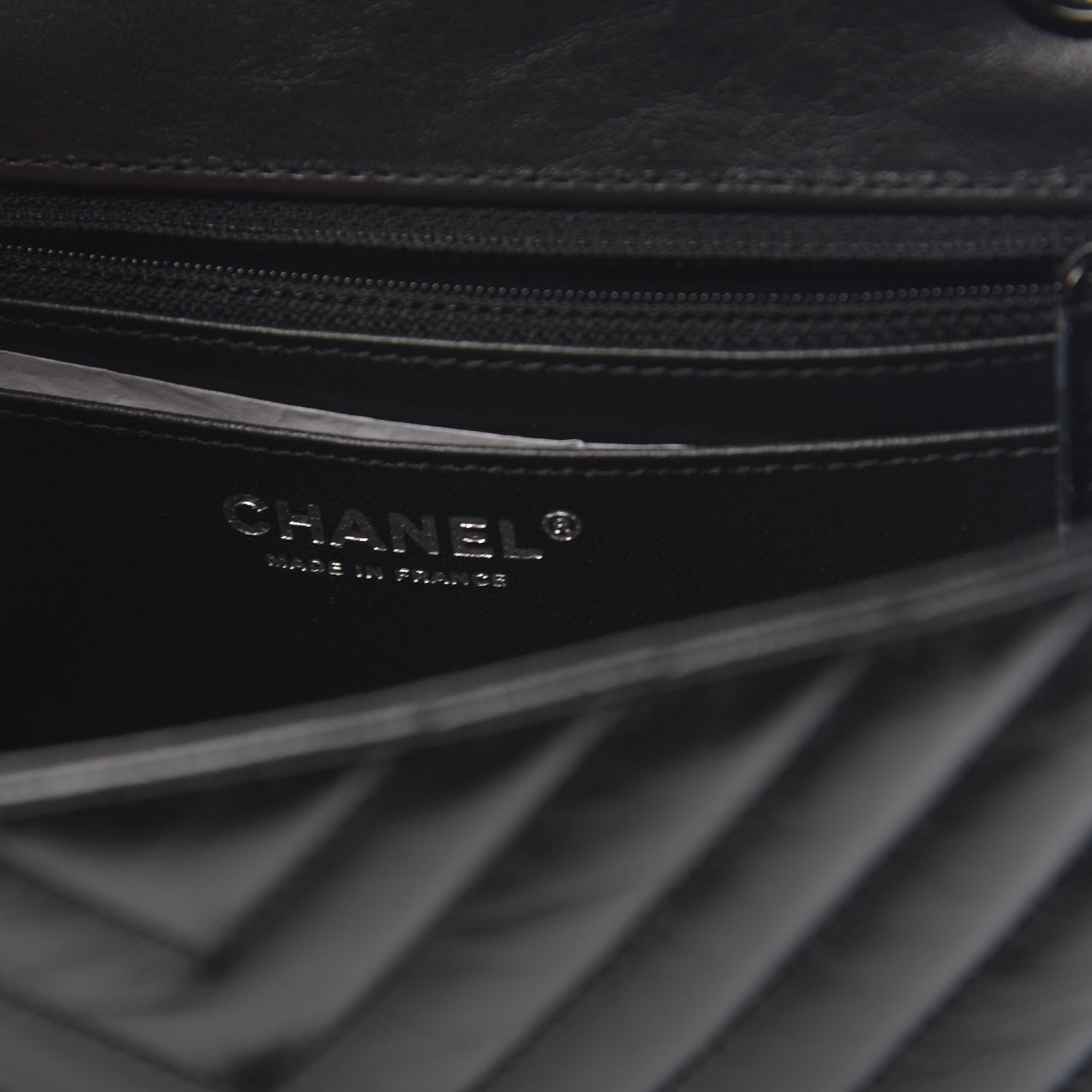 Chanel Aged Calfskin Chevron Quilted 2.55 Reissue Mini Flap So Black 6 of 11