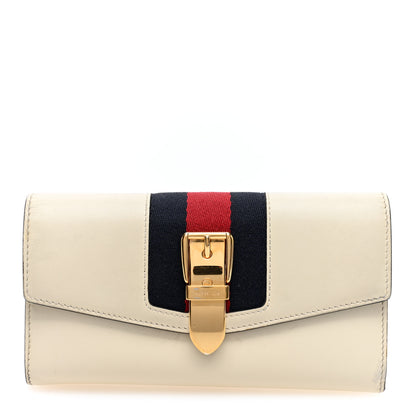 Gucci Calfskin Sylvie Continental Wallet White 1 of 7