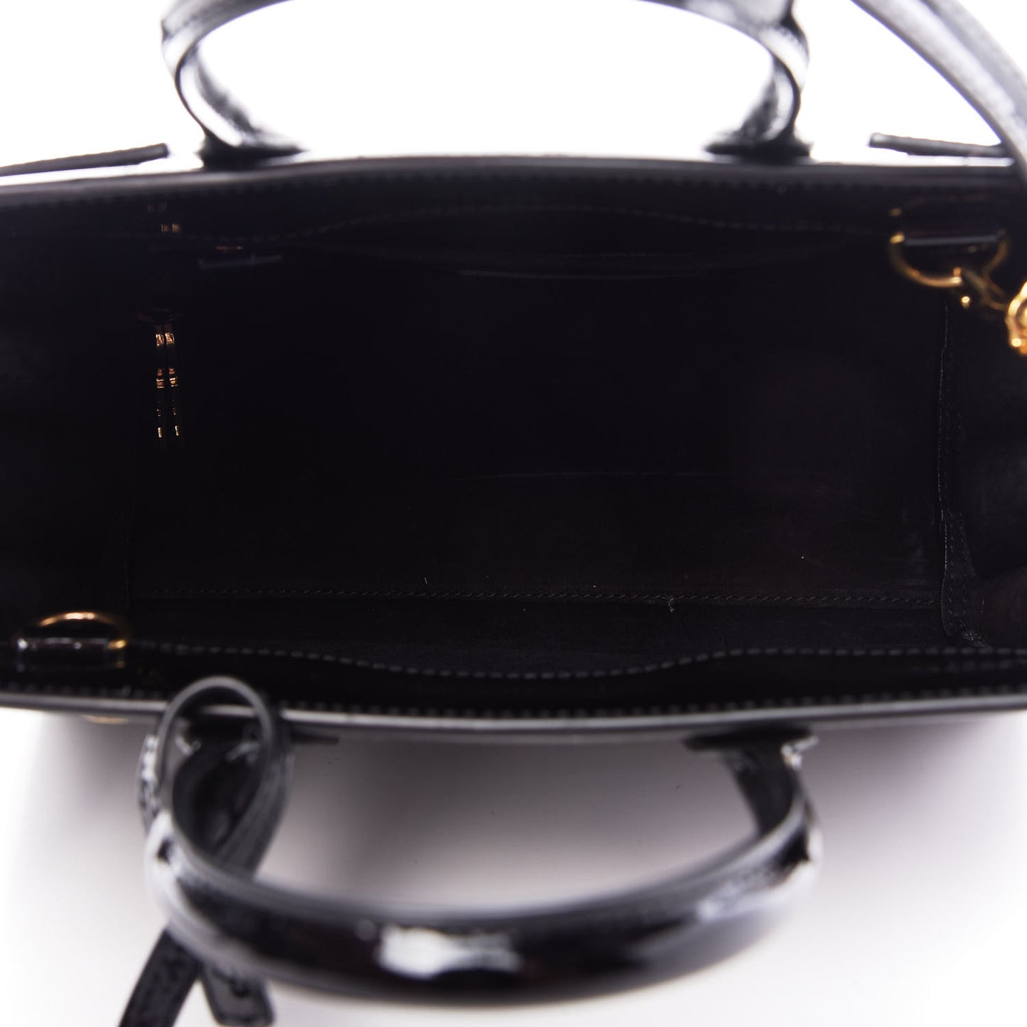 Vernice Diamond Calfskin Nano Sac de Jour Black