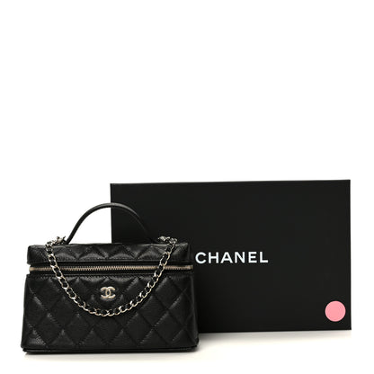 Chanel Caviar Quilted Top Handle Slim Vanity With Chain Black 11 of 11