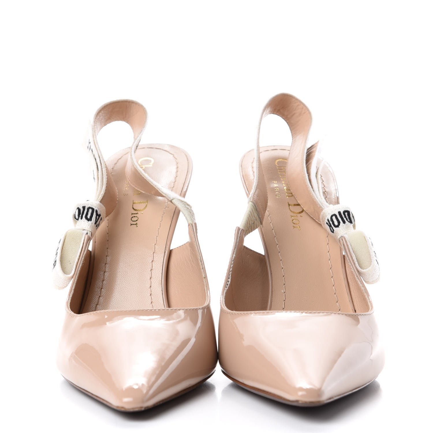Christian Dior Patent Ribbon J'Adior Slingback 100mm Pumps 39 Nude 2 of 10
