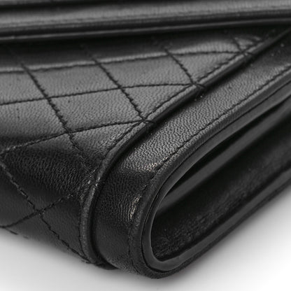 Saint Laurent Lambskin Quilted Monogram Large Gabbie Flap Wallet Black 9 of 10