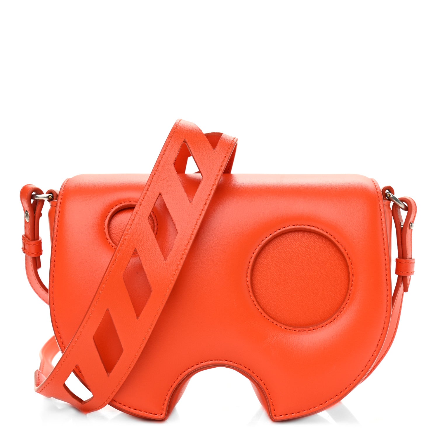 Off-White Calfskin Burrow Saddle Bag Orange 1 of 11