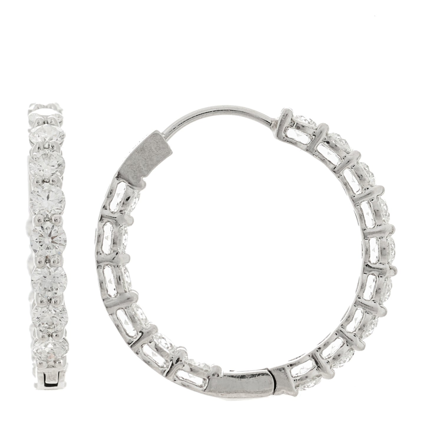 Platinum Diamond 2.39ctw Inside-Out Hoop Earrings
