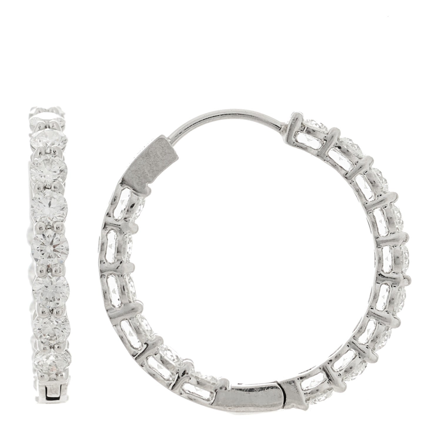 Tiffany Platinum Diamond 2.39ctw Inside-Out Hoop Earrings 1 of 6