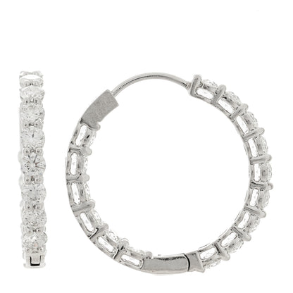 Tiffany Platinum Diamond 2.39ctw Inside-Out Hoop Earrings 1 of 6