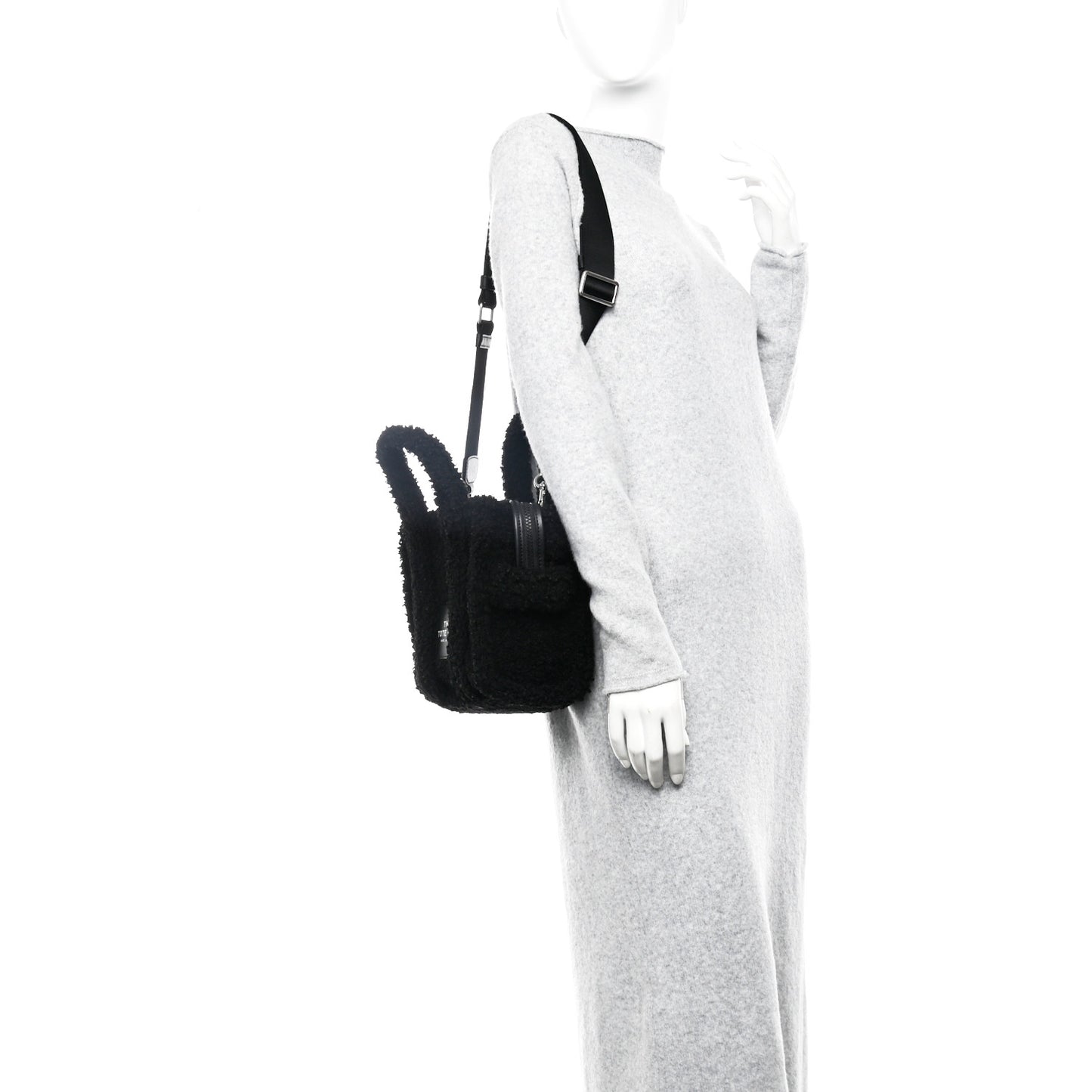 Polyester Cotton Mini The Teddy Traveler Tote Bag Black