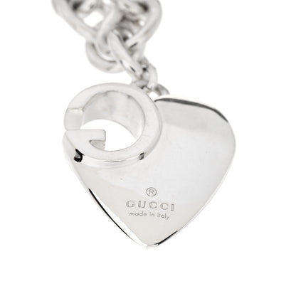 Gucci Sterling Silver G Heart Charm Link Bracelet 5 of 6