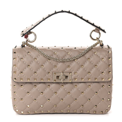 Valentino Garavani Lambskin Medium Rockstud Spike Shoulder Bag Poudre 1 of 9