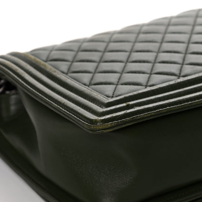 Chanel Lambskin Quilted New Medium Boy Flap Dark Green 11 of 16