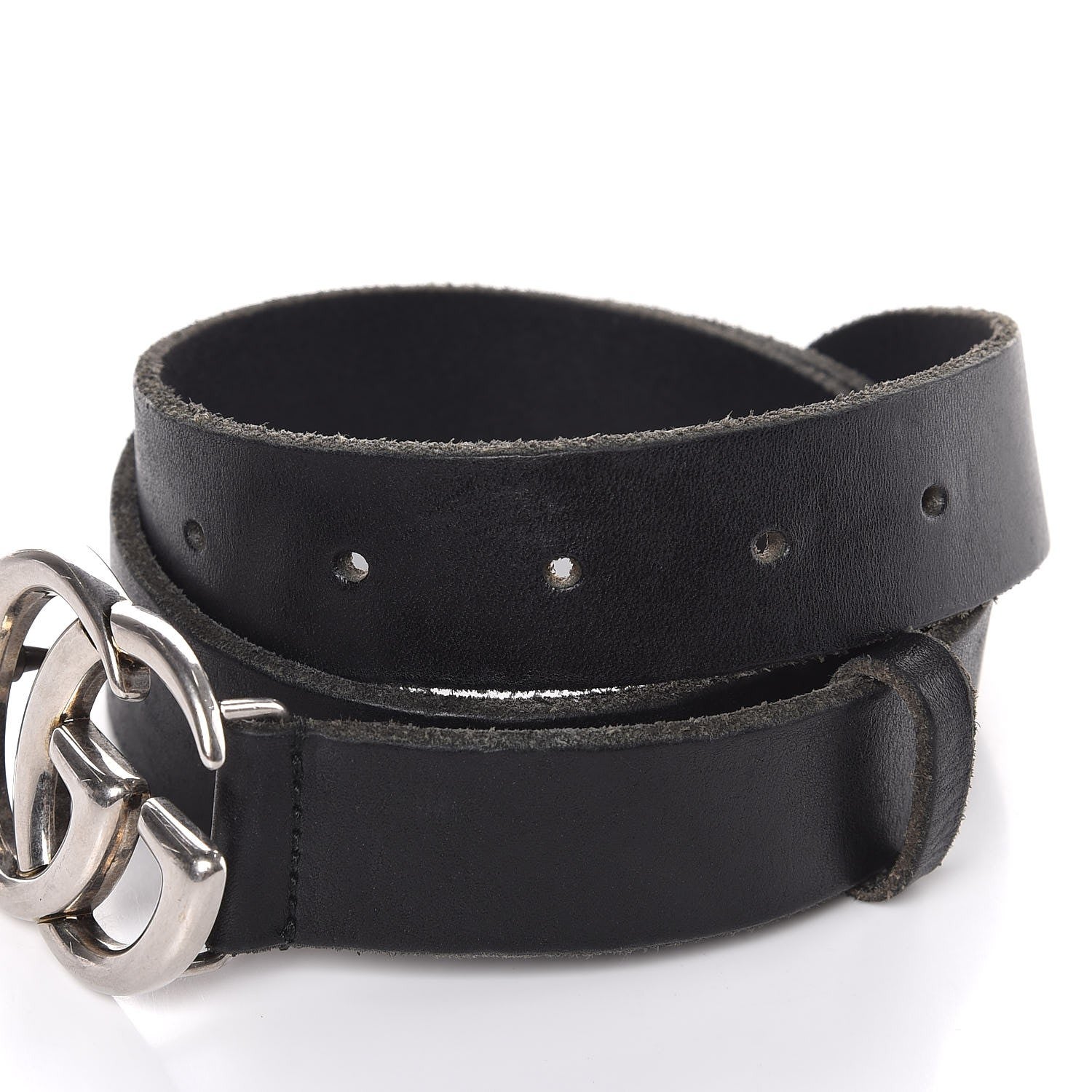 Gucci Cuoio Toscano Nickel Double G 30mm Belt 75 30 Black 4 of 7