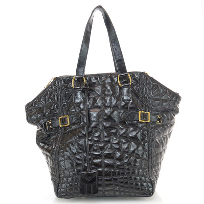 Saint Laurent Patent Croc Downtown Tote Black 1 of 7
