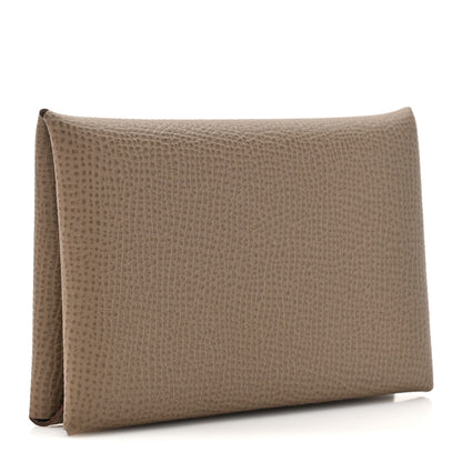 Hermes Epsom Calvi Card Case Etoupe 3 of 9