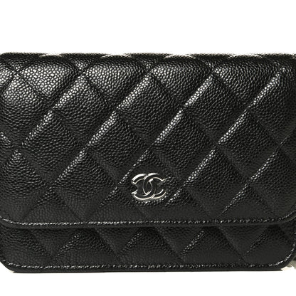 Chanel Caviar Quilted Mini Wallet On Chain WOC Black 8 of 13