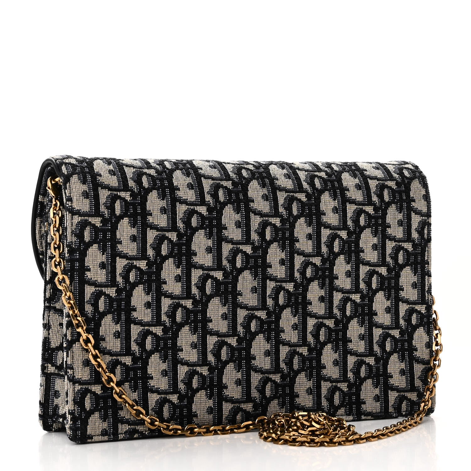 Christian Dior Oblique Saddle Chain Pouch Blue 3 of 11
