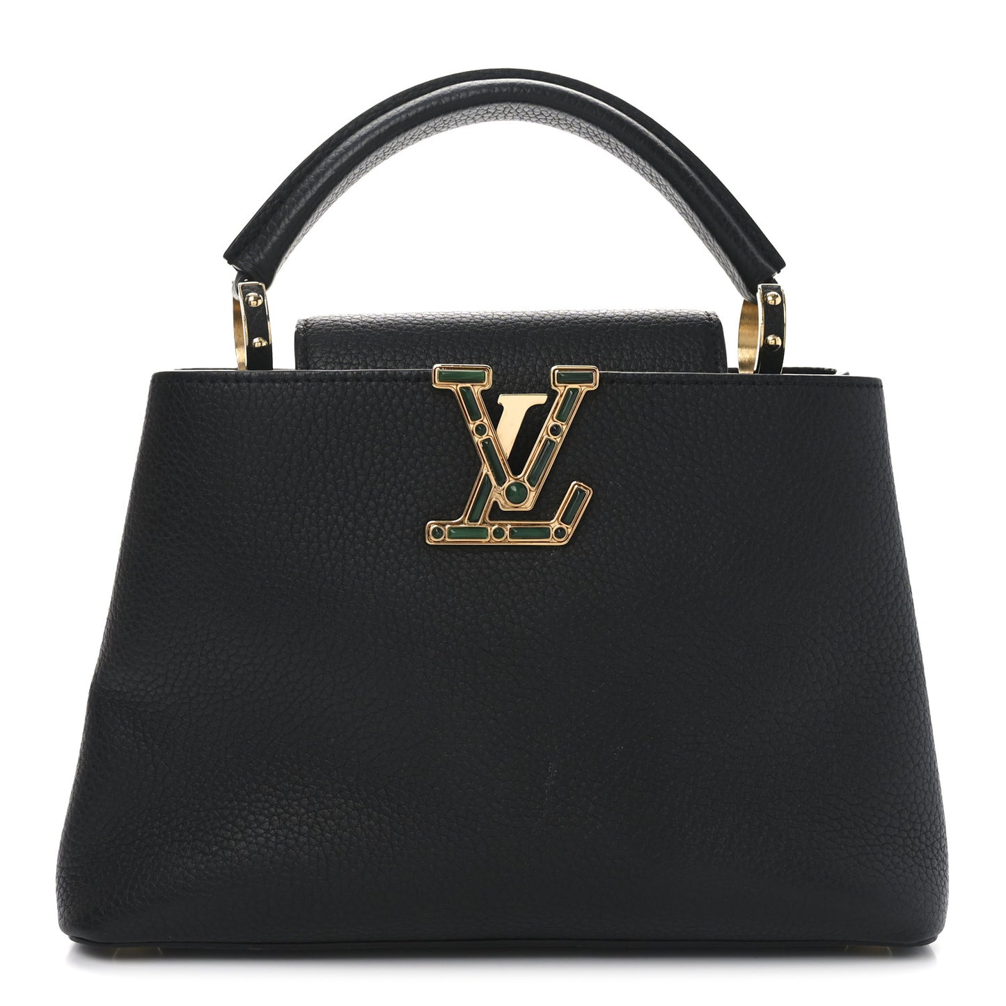 Taurillon Malachite Effect BB Capucines Black