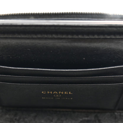 Chanel Tweed Quilted Small Vanity Case With Chain Black Purple Green Red 12 of 12