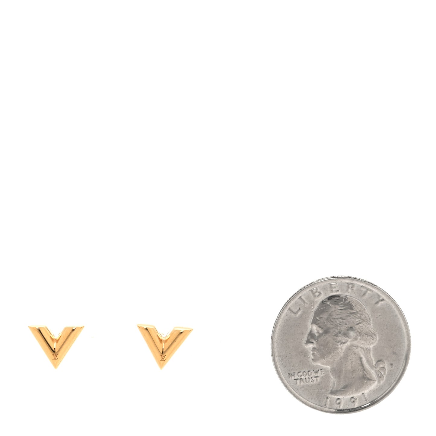 Brass Essential V Stud Earrings Gold