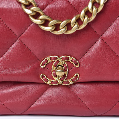 Chanel Lambskin Quilted Medium 19 Flap Red 10 of 11