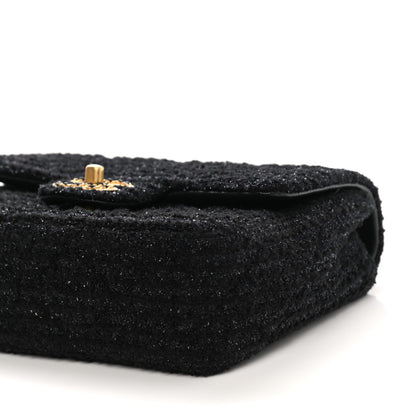 Chanel Tweed Quilted Mini Crystal CC Square Flap Black 10 of 10