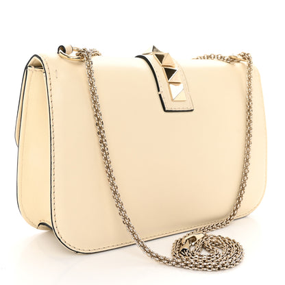 Valentino Garavani Vitello Medium Glam Lock Rockstud Flap Light Ivory 3 of 11