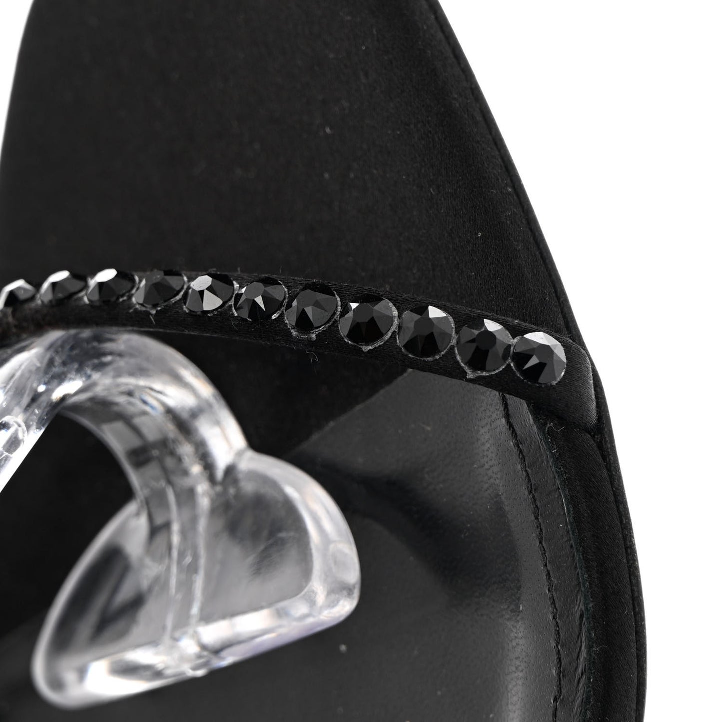 Satin Crystal Opyum Sandals 37.5 Black