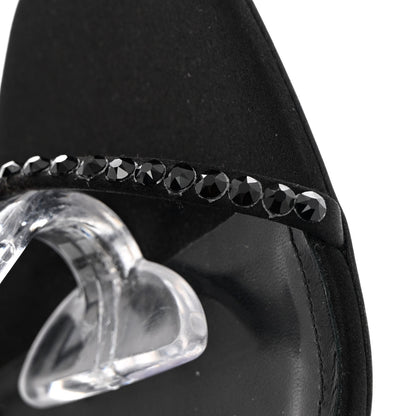 Saint Laurent Satin Crystal Opyum Sandals 37.5 Black 9 of 10