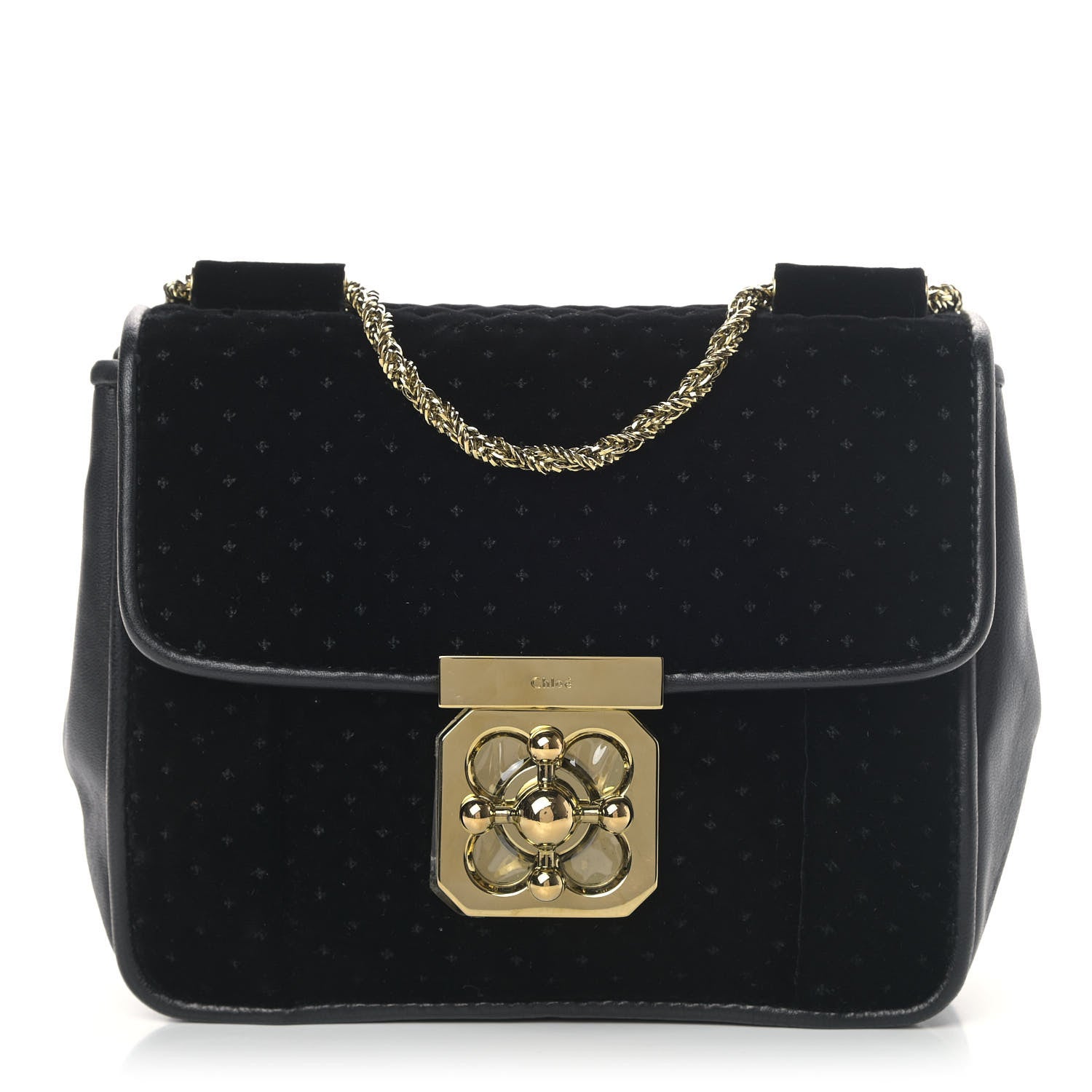 Chloe Velvet Small Elsie Shoulder Bag Black 1 of 5