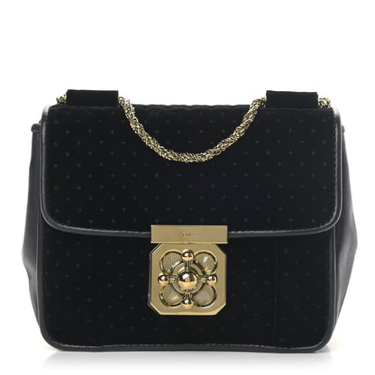 Chloe Velvet Small Elsie Shoulder Bag Black 1 of 5