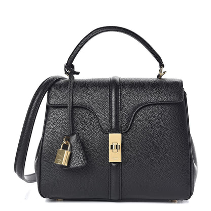 Celine Grained Calfskin Small 16 Top Handle Bag Black 1 of 9