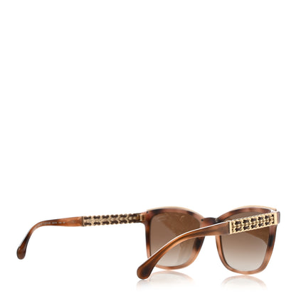 Chanel Polarized Square Chain Sunglasses 5360-Q Tortoise 4 of 9