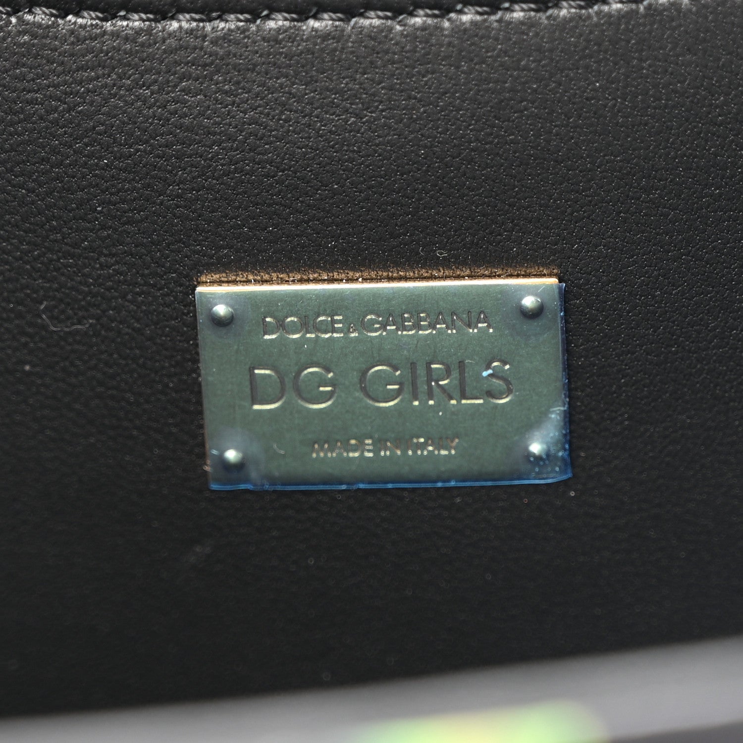 Dolce & Gabbana Calfskin Satin Floral Print DG Girls Bag Black