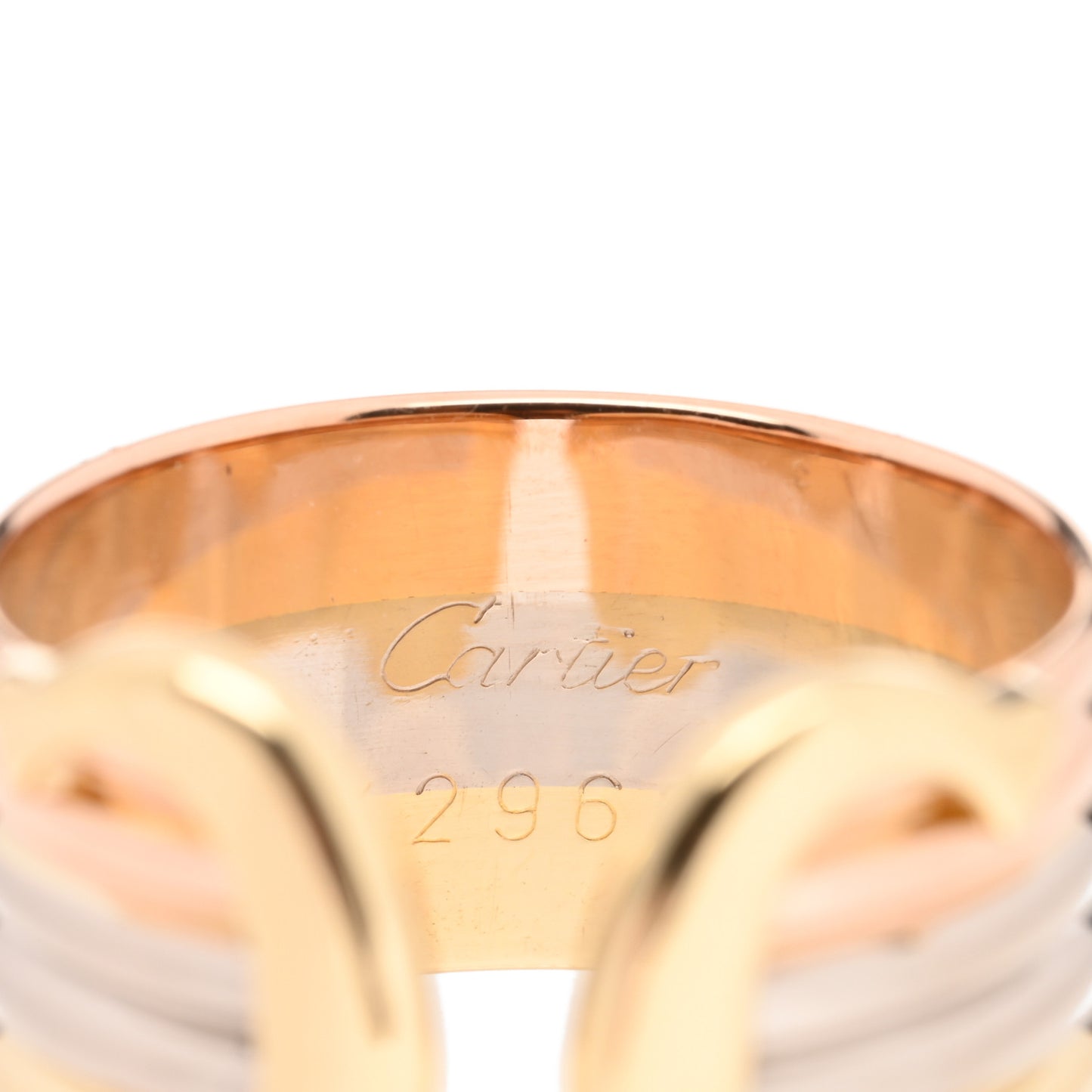 18K Pink Yellow White Gold 13mm C De Cartier Ring 52 6