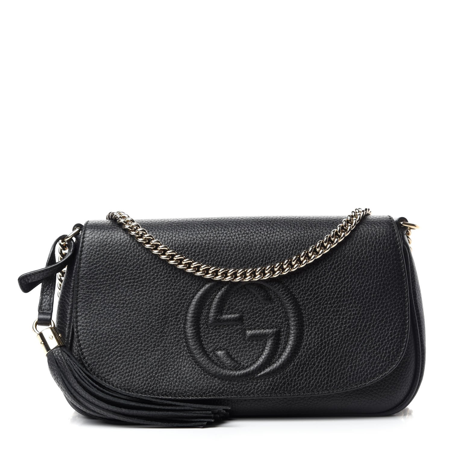 Gucci Pebbled Calfskin Medium Soho Flap Crossbody Black 1 of 10