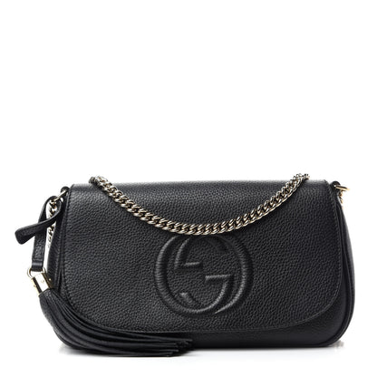 Gucci Pebbled Calfskin Medium Soho Flap Crossbody Black 1 of 10