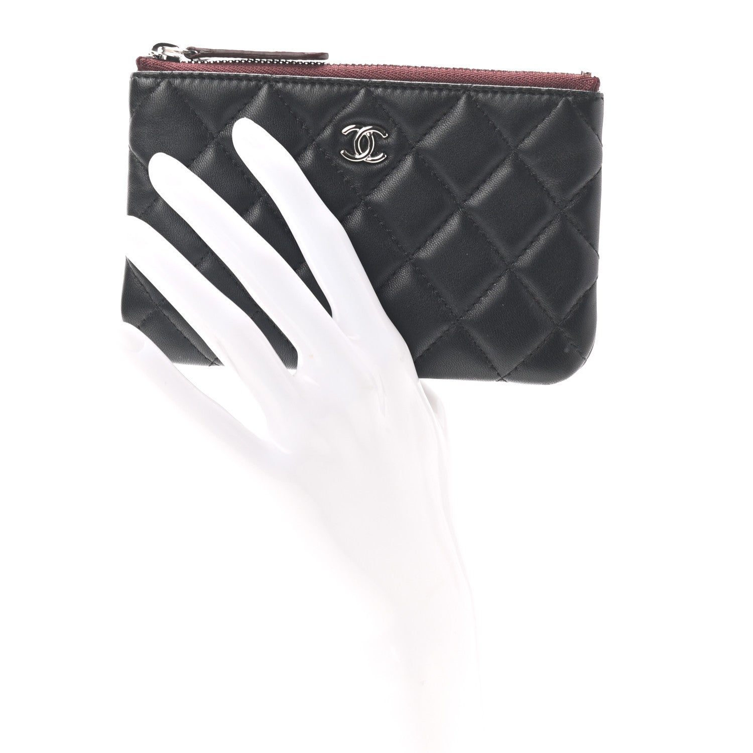 Chanel Lambskin Quilted Small Cosmetic Case Black 2 of 7