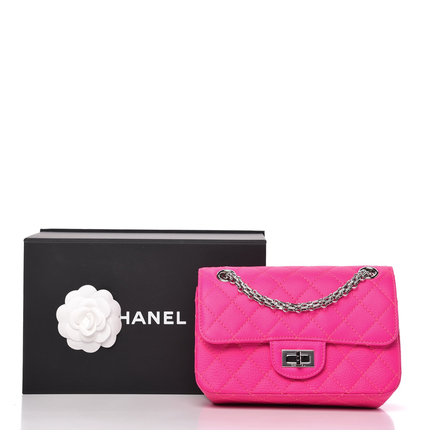 Chanel Goatskin Quilted 2.55 Reissue Mini Flap Fluorescent Pink 12 of 12