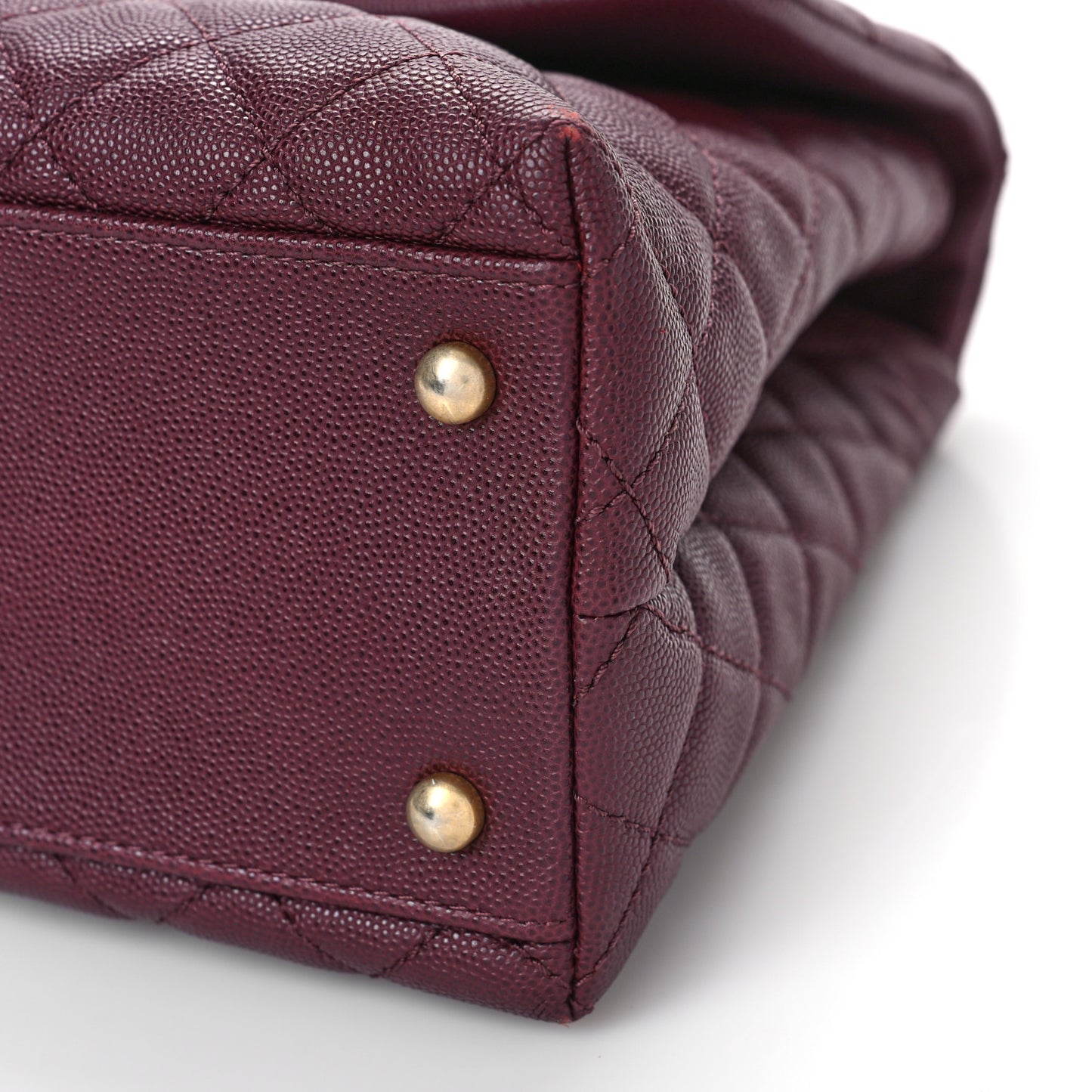 Caviar Lizard Quilted Medium Coco Handle Flap Burgundy
