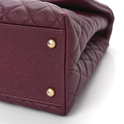 Chanel Caviar Lizard Quilted Medium Coco Handle Flap Burgundy 9 of 9