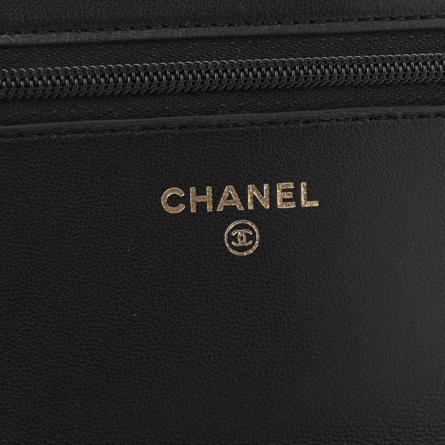 Lambskin Quilted Enamel Coco Casino Wallet On Chain WOC Black