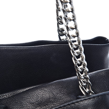 Chanel Caviar CC Tuck Medium Tote Black 9 of 15