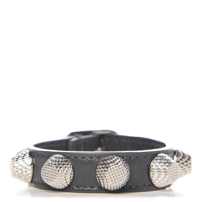 Balenciaga Agneau Giant 12 Silver Hardware Stud M Bracelet Gris Fossile 1 of 6