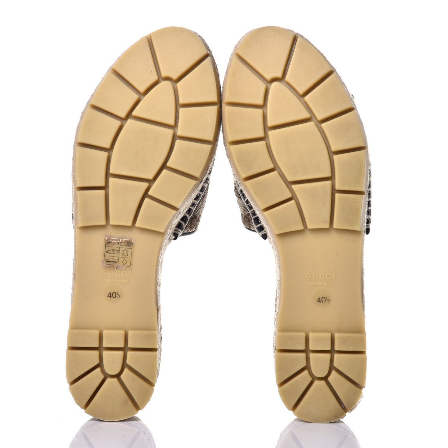 Monogram Matelasse Diagonal GG Marmont Platform Espadrille Slide Sandals 40.5 Beige Ebony Black