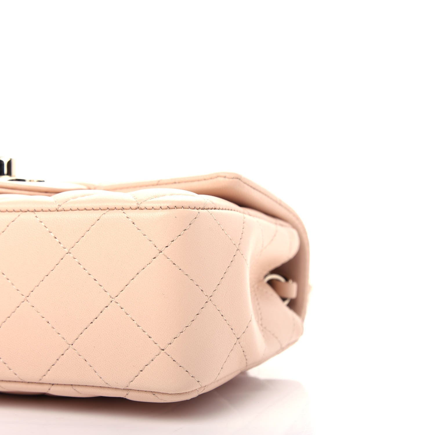 Chanel Lambskin Quilted Mini Rectangular Flap Beige 9 of 11