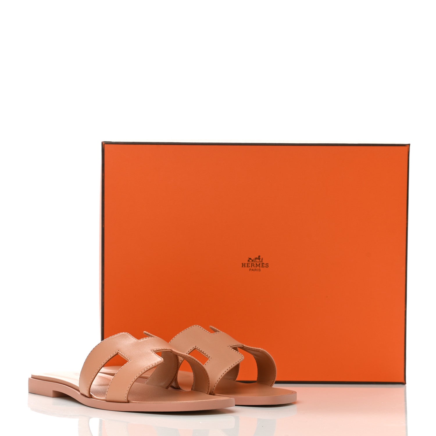 Hermes Calfskin Oran Sandals 36 Granit Rose 9 of 9